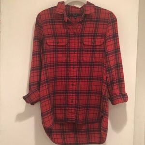 Red and navy Madewell flannel